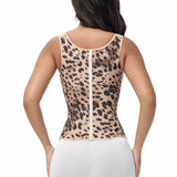 Women's Leopard Print Vest Tummy Control Waist Trainer With Bra