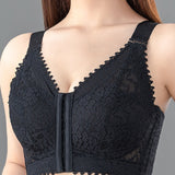 Anti-sagging Thin Minimizer Bras Full Cup Front Buckle Adjustable Wireless Lace Bra