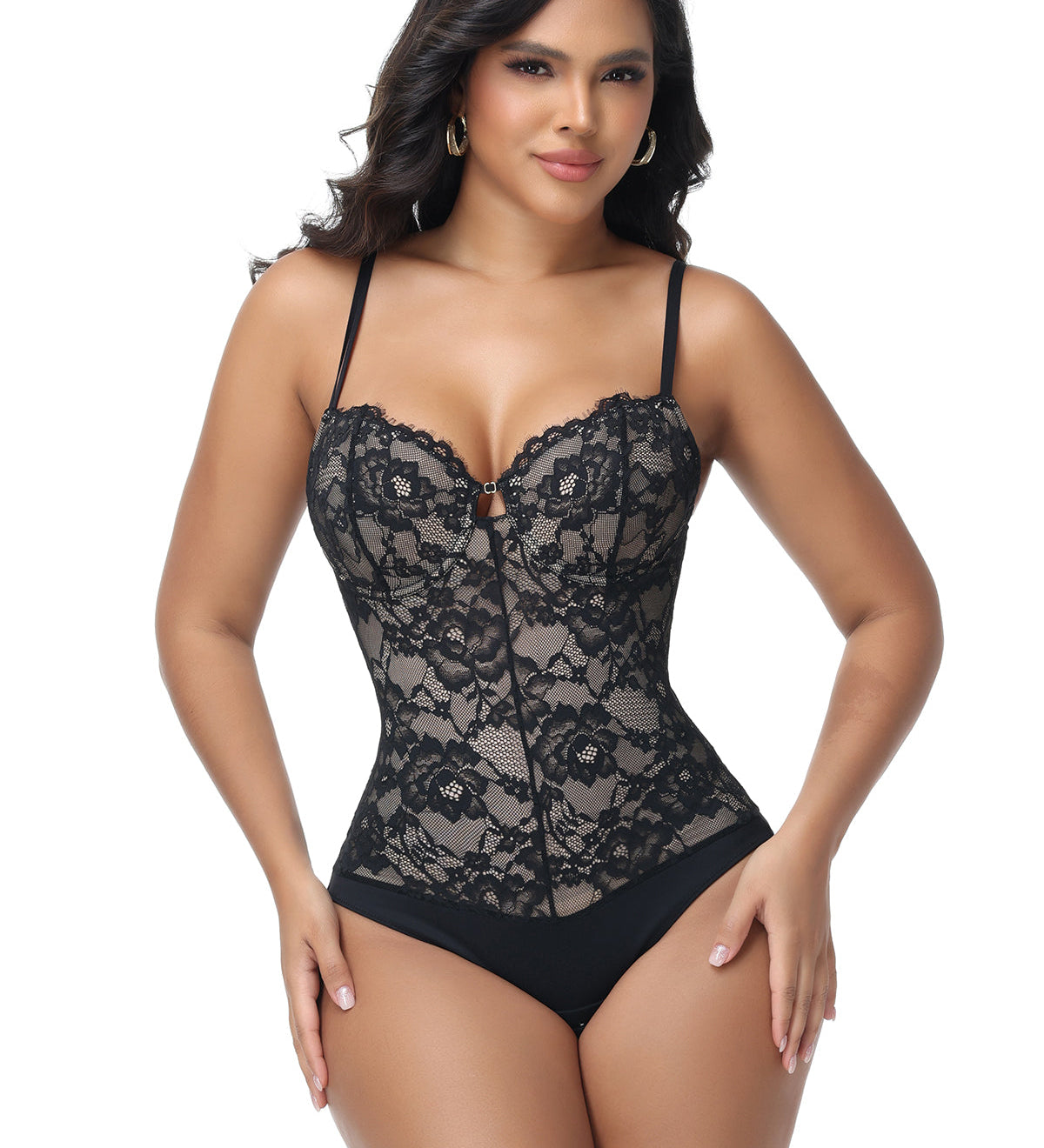 Sorelyne® Built In Bra Lace Floral Tummy Tuck Bodysuit
