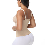 Sorelyne® Deep V Lace Corset Top Trimmed Waist Trainer with Front Zipper