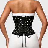 Polka Dot Lace-Up Back Hourglass Waist Corset