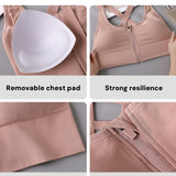 Shockproof Push Up Anti Sagging Sports Bra With Front Zipper for Women