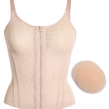 Sorelyne® Floral Lace Overbust Waist Trainer Top With Nipple Covers