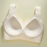 Thin Seamless Wireless Push-Up Fixed Cup Lettering Straps Bra
