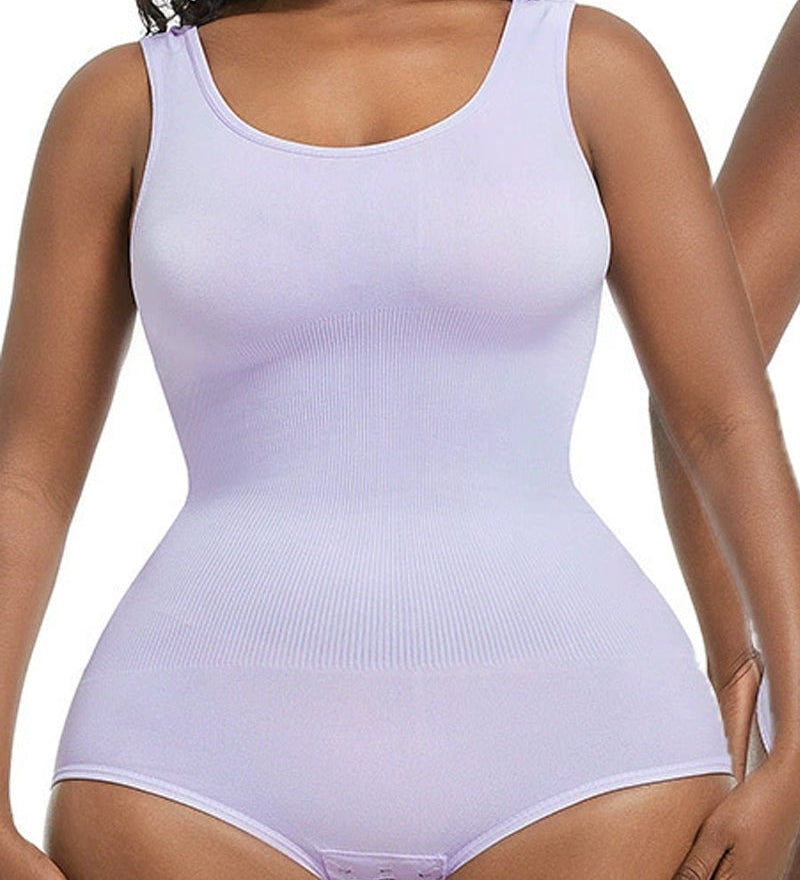 Women's Seamless Round Neck Tummy Control Briefs Bodysuit
