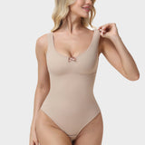 U Neck Seamless Tummy Control Sleeveless Thong Bodysuit