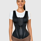 Double Compression Waist Trainer Corset with Hook-and-Eye & Zipper Closure