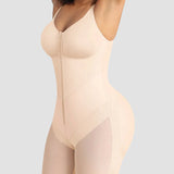 Full-Body Compression Girdle Shaper with Mesh Thigh Panels