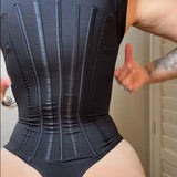 Girdles Colombianas Zipper Sleeveless Breast Wrapped Steel Bone Waist Trainer Shapewear