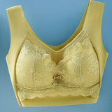 Ice Silk Thin Lace Mesh Panel Plus Size Seamless Vest Bra