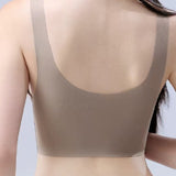 Thin Seamless Wireless Push-Up Fixed Cup Lettering Straps Bra