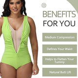 Sorelyne® One Piece Deep V Ruched Tummy Control Swimsuit