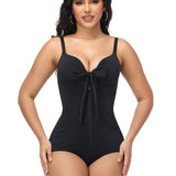Sorelyne® Shaping V Neck Swimsuit with Zipper and Bow