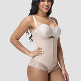 Sorelyne® Lace Trim Double Compression Shapewear Bodysuit
