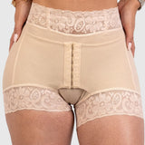 Front Hook Lace Waist Butt Lifting High Waist Shaping Shorts