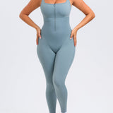 High Compression Front Zip SleevelessTummy Control Butt Lifting Shapewear Active Jumpsuit