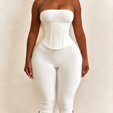 Hourglass Strapless Detachable Corset Waist CincherJumpsuit Two-Piece Set