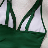 Sexy Deep V Mesh Backless One Piece Shapewear Swimsuit