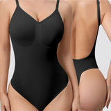 Seamless Deep Open Back  Adjustable Strap Tummy Control Thong Shapewear Bodysuit