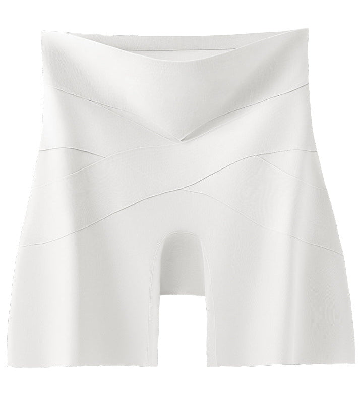 High Waist Seamless Cross Mesh Splice Tummy Control Butt Lifting Underwear Shaper Shorts