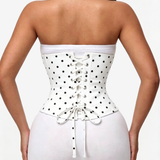 Polka Dot Lace-Up Back Hourglass Waist Corset
