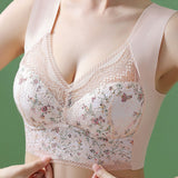 Full Coverage Elegant Floral Lace Push up Wireless Bra