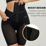 High Waist Stretchy Mesh Shaping Shorts with Adjustable Buckle
