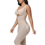 Double Compression Tummy Control Mid-length Shapewear with Detachable Waist Trainer