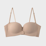 Seamless Front-Closure Detachable Shoulder Strap Push-Up Bra
