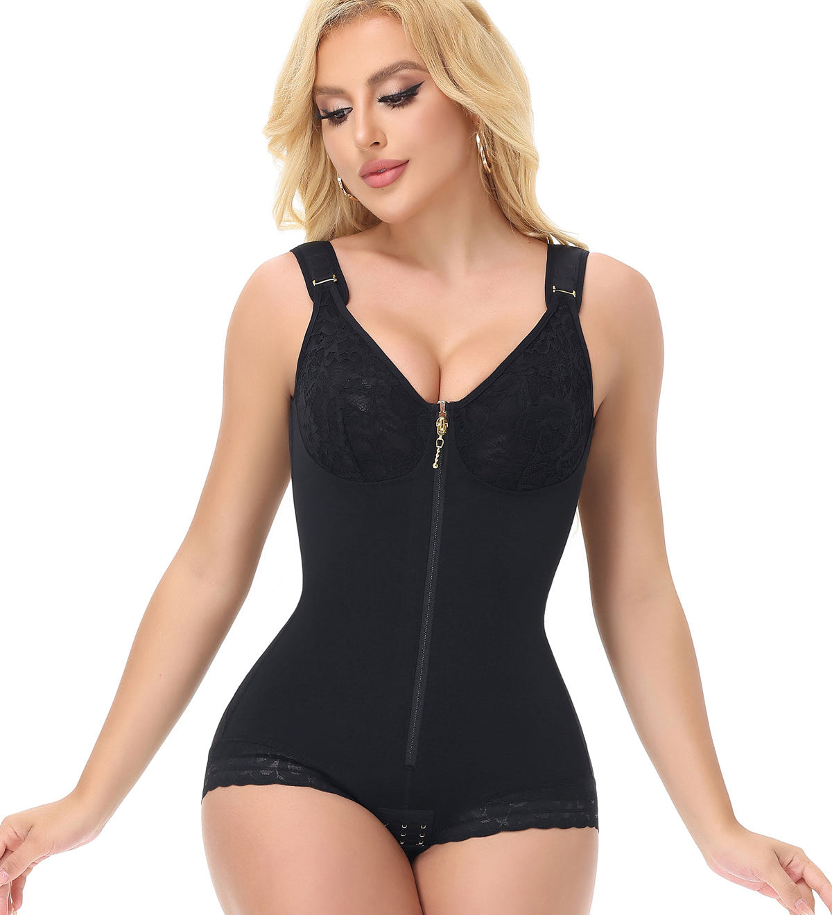 Sorelyne® Girdles Colombianas Lace Cups Front Zipper Body Shaper