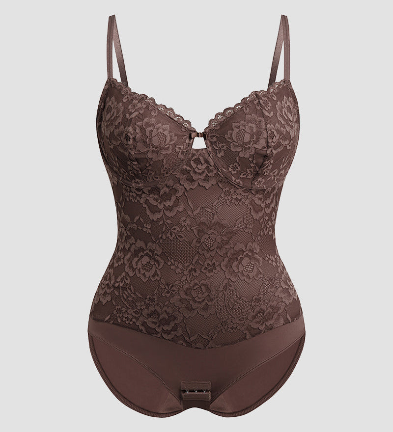 Sorelyne® Built In Bra Lace Floral Tummy Tuck Bodysuit