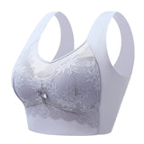 Ice Silk Thin Lace Mesh Panel Plus Size Seamless Vest Bra