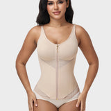 High Compression Adjustable Strap Hourglass Zipper Waist Trainer Shaping Vest