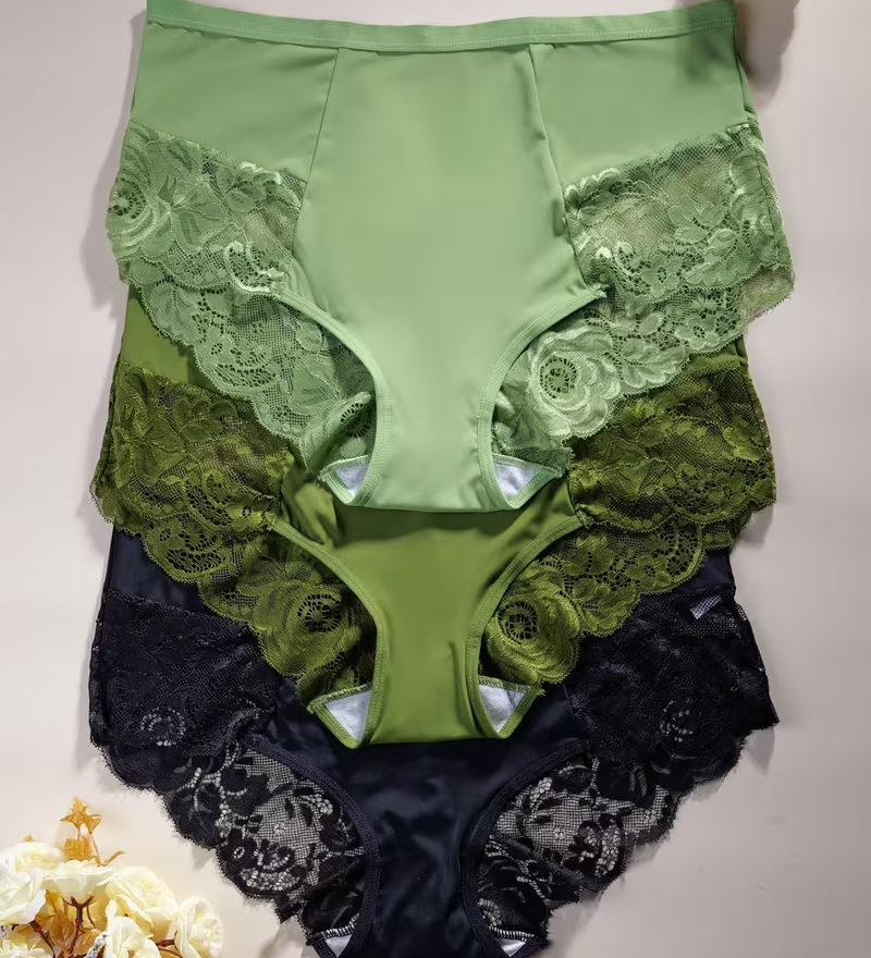 3 Pack High Waist Lace Tummy Control Butt Lifting Shaping Underwear