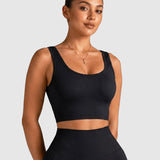 U Neck Sleeveless Seamless Crop Yoga Tank Top