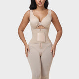 Double Compression Tummy Control Mid-length Shapewear with Detachable Waist Trainer