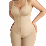 Full-Body Compression Girdle Shaper with Mesh Thigh Panels