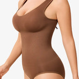 Women's Seamless Round Neck Tummy Control Briefs Bodysuit
