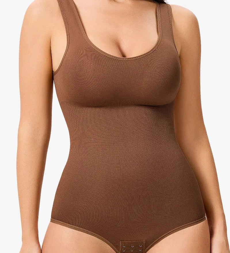 Women's Seamless Round Neck Tummy Control Briefs Bodysuit